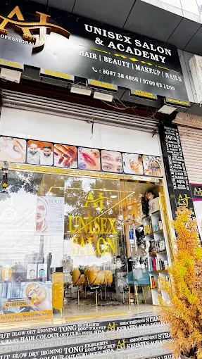 AJ Professional Unisex Salon storefront, Hadapsar Pune